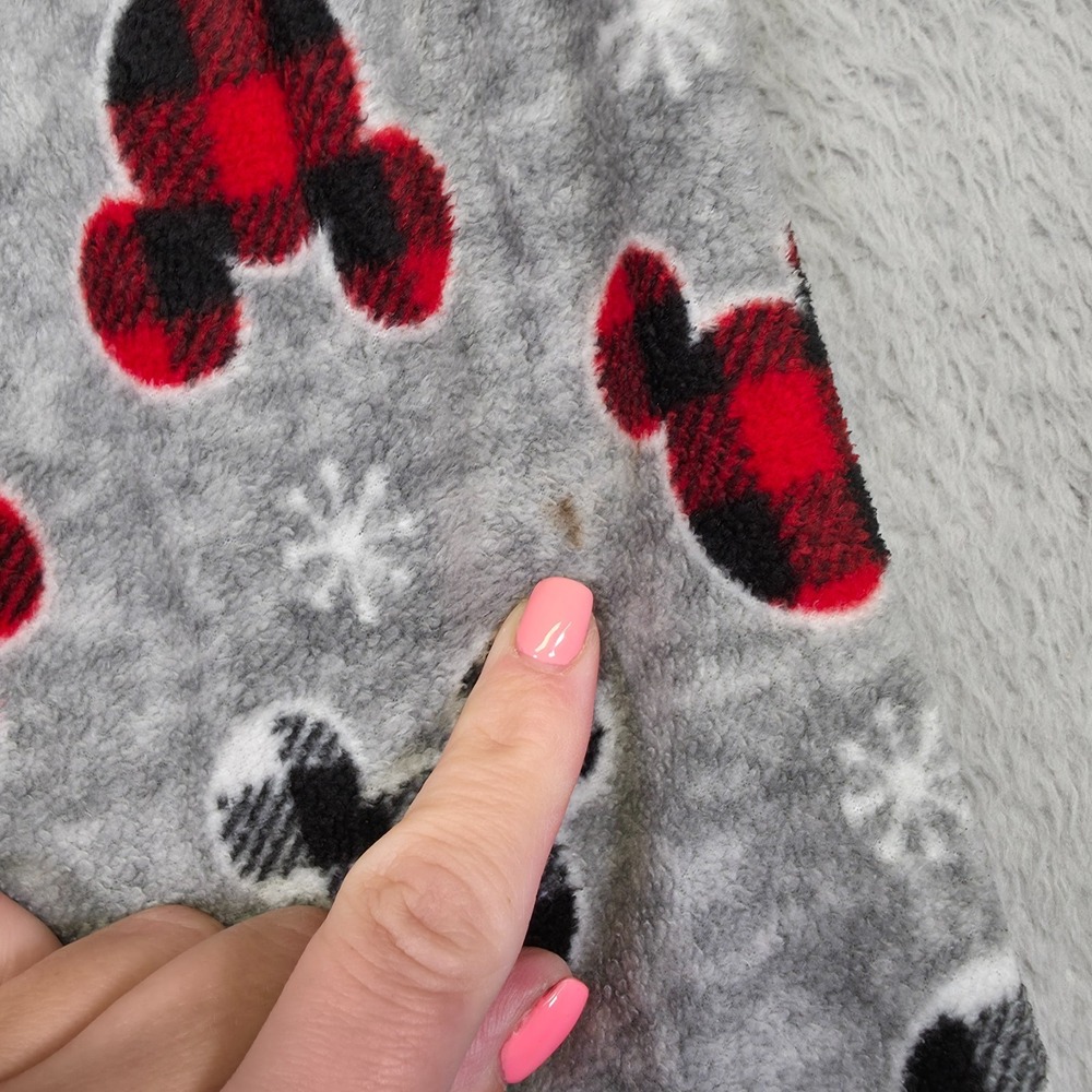 Disney Pajama Pants Womens S Gray Plaid Holiday Fleece Lined Mickey Mouse Lounge - Picture 8 of 11